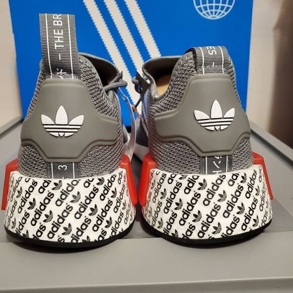 Adidas Mens Sz 9 NMD R1 Grey /White/ Red GY4874 Boost Ultraboost Sneak… - Picture 8 of 14